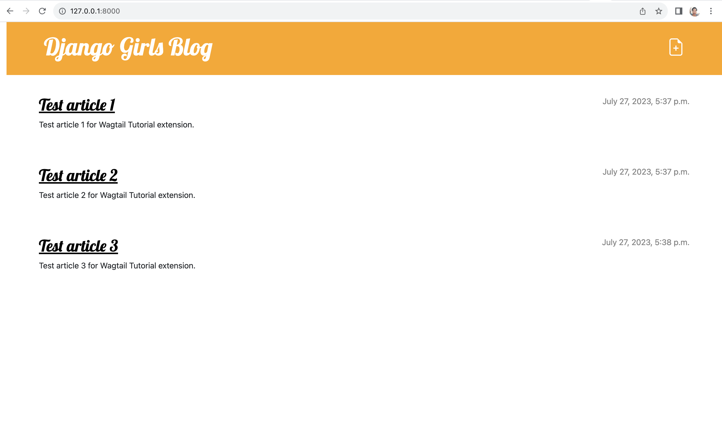 Blog homepage