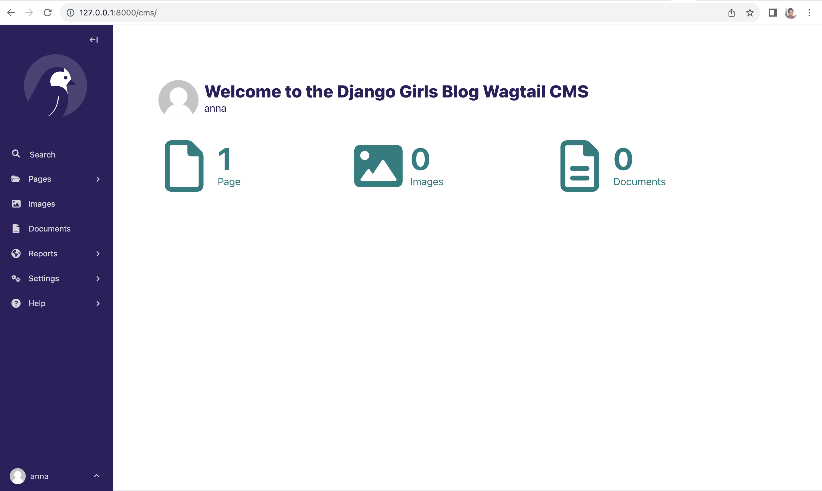 Wagtail CMS homepage