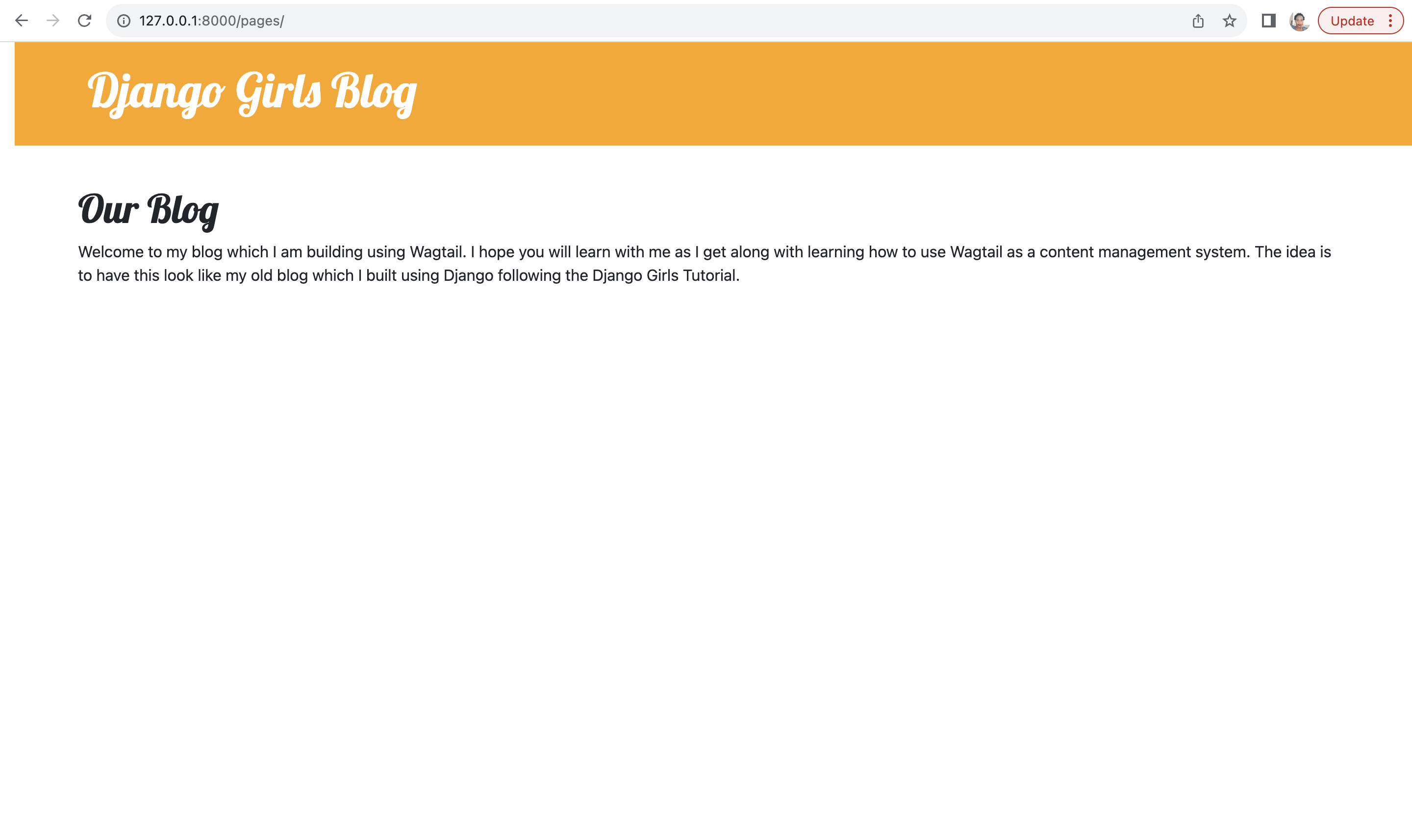 Wagtail Homepage Styled