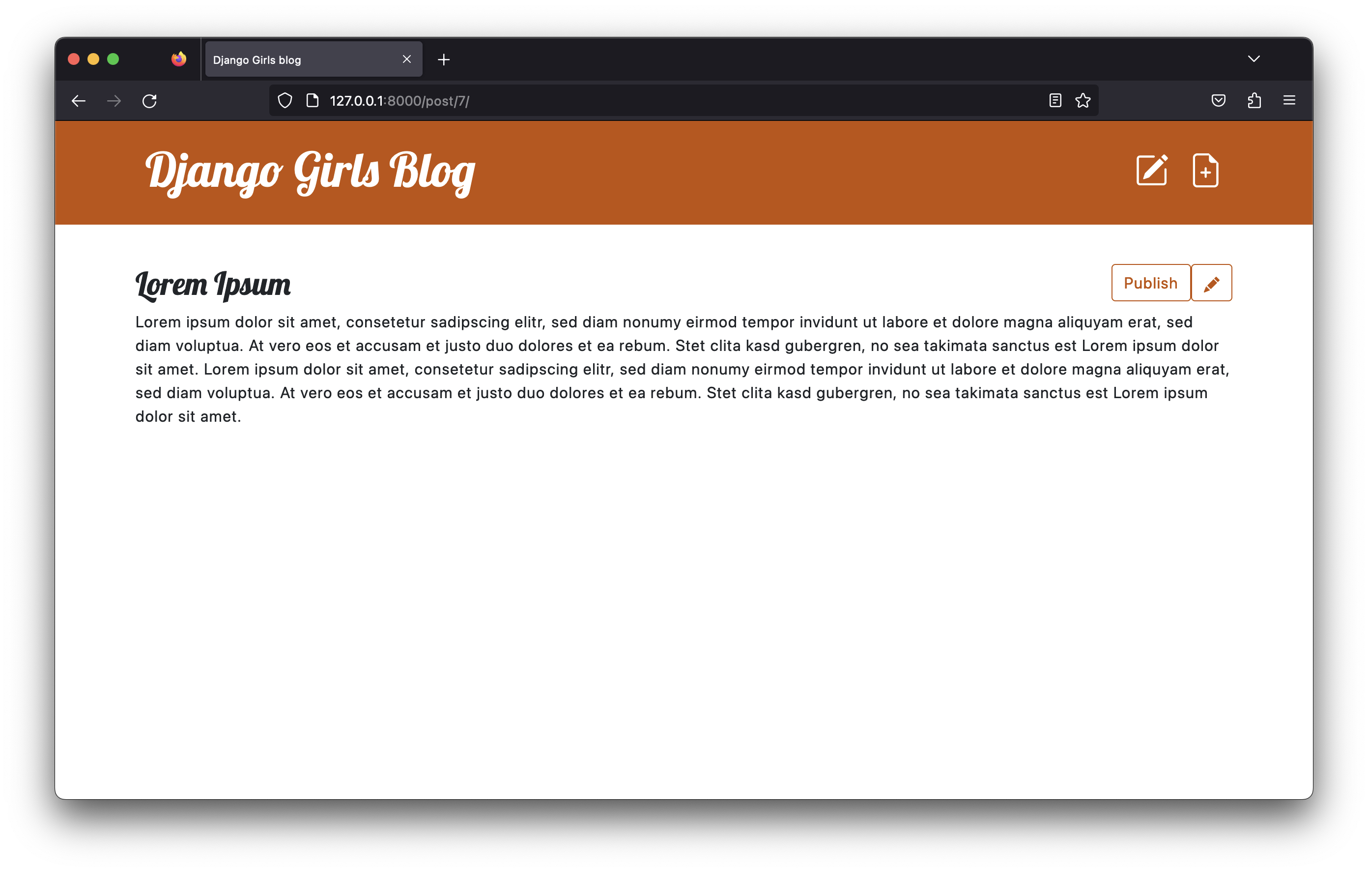 Publish button